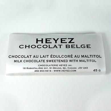 Belgian milk chocolate bar sweetened with maltitol